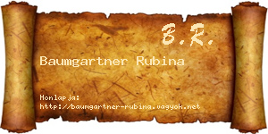 Baumgartner Rubina névjegykártya
